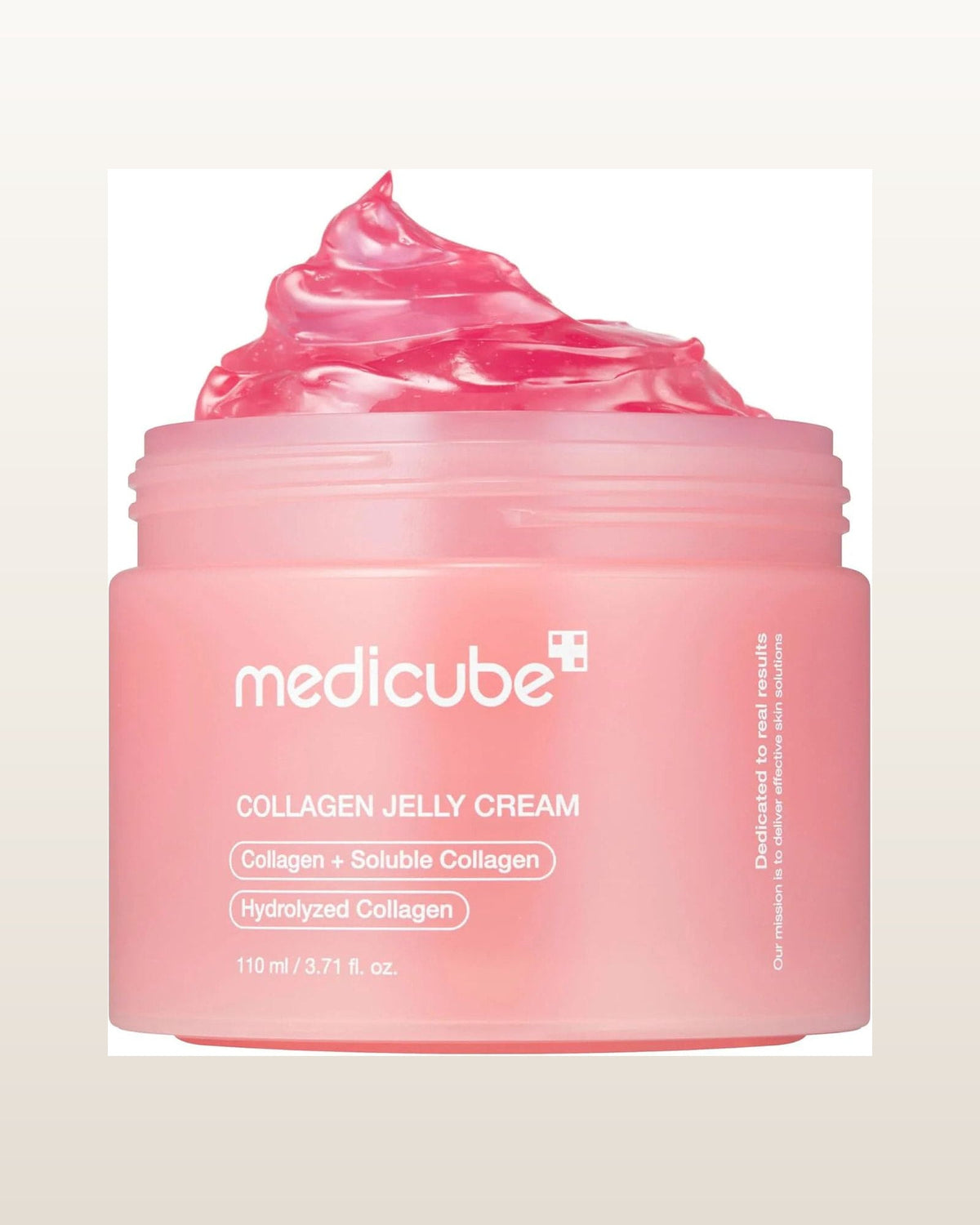 Medicube Collagen Jelly Cream — product media concept (merchant packaging preserved, studio background only)