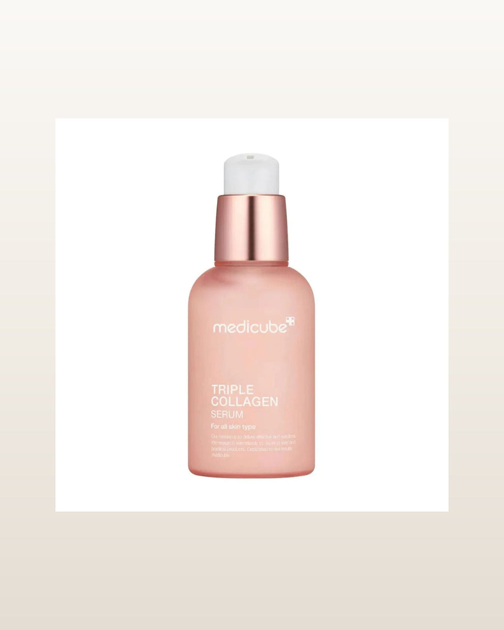 Medicube Triple Collagen Serum — product media concept (merchant packaging preserved, studio background only)
