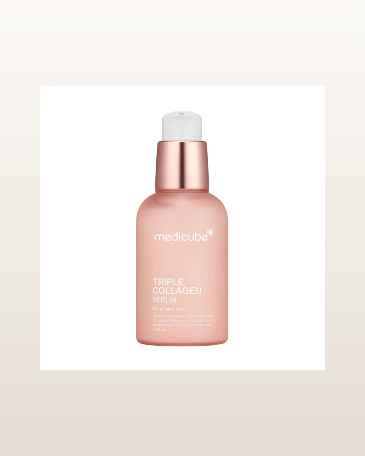 Medicube Triple Collagen Serum — product media concept (merchant packaging preserved, studio background only)